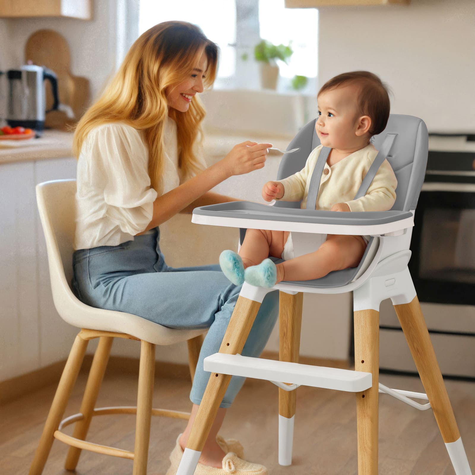 Adjustable High 8 in 1 Baby High chair BCH01 Grey3