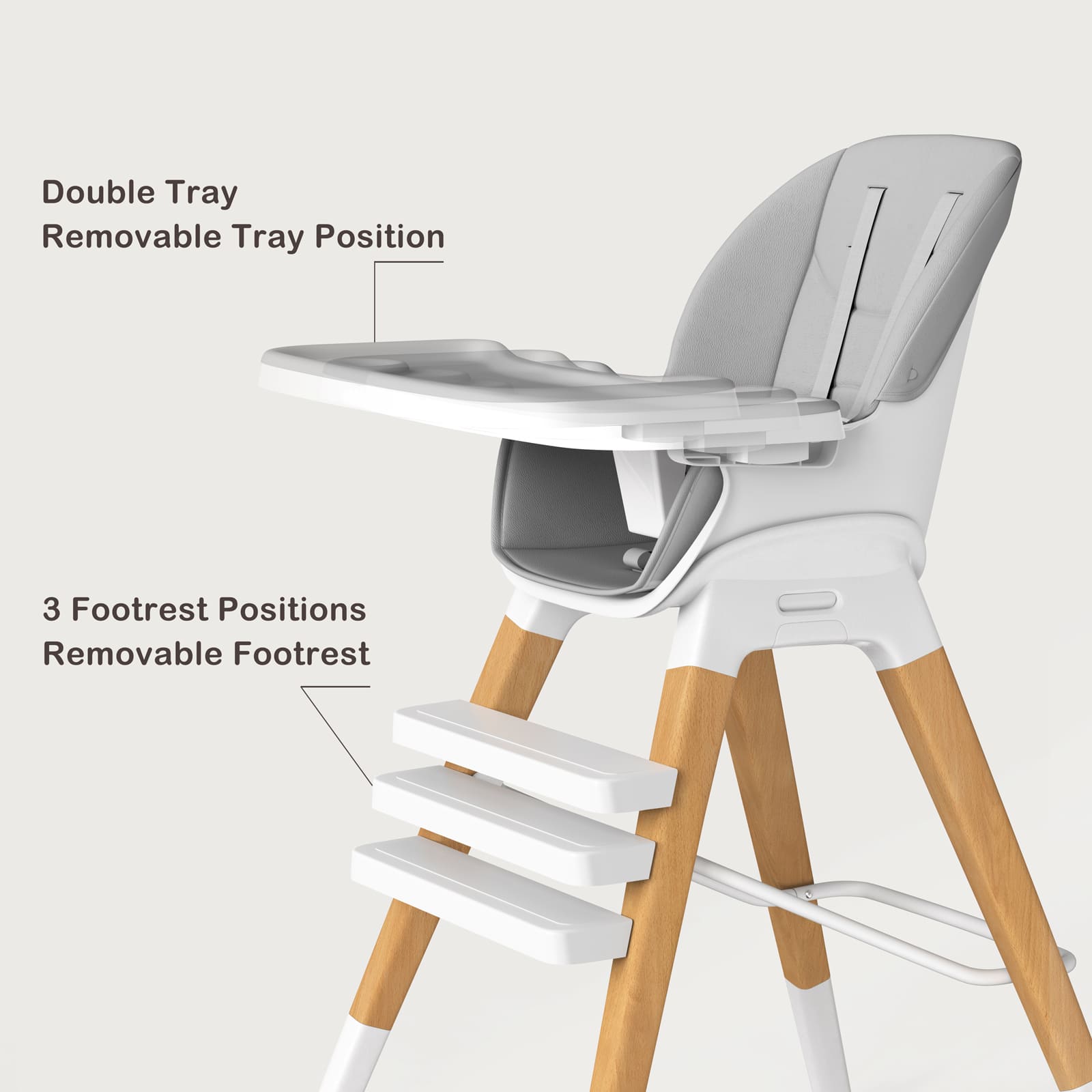 Adjustable High 8 in 1 Baby High chair BCH01 Grey5