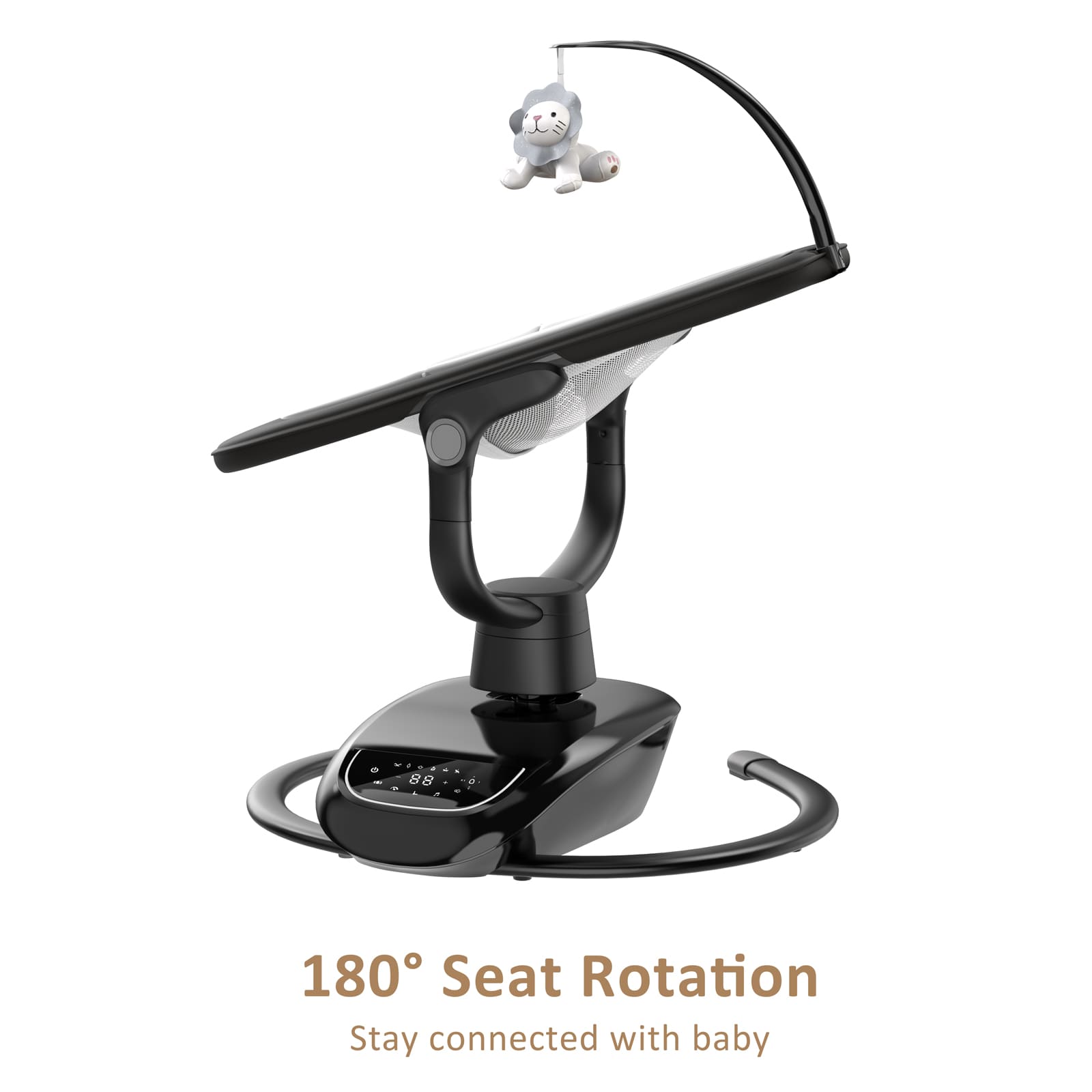 Angelbliss Baby Swing: 6 Unique 3D Motions, Bluetooth App, 13 Lullabies - Electric Infant Swing BS03 Black