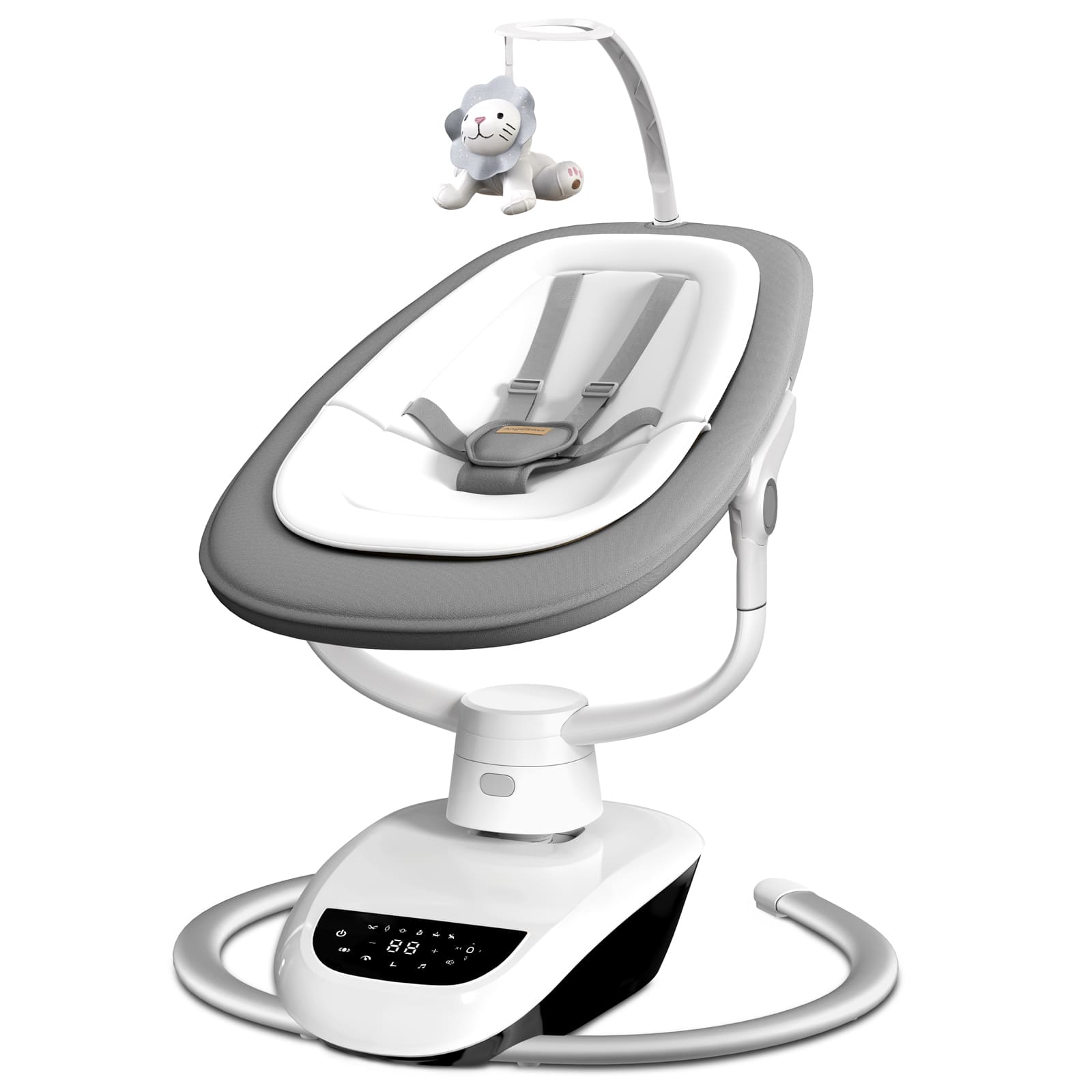 Angelbliss Baby Swing: 6 Unique 3D Motions, Bluetooth App, 13 Lullabies - Electric Infant Swing BS03 Grey
