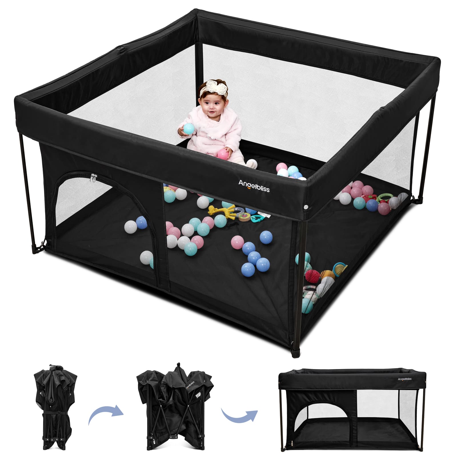 Foldable Baby Playpen, Portable Play Yard BP03