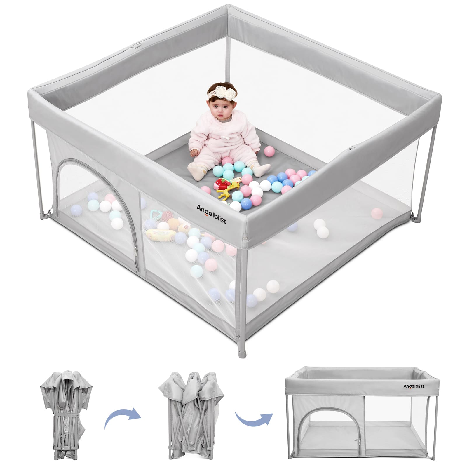Foldable Baby Playpen, Portable Play Yard BP03