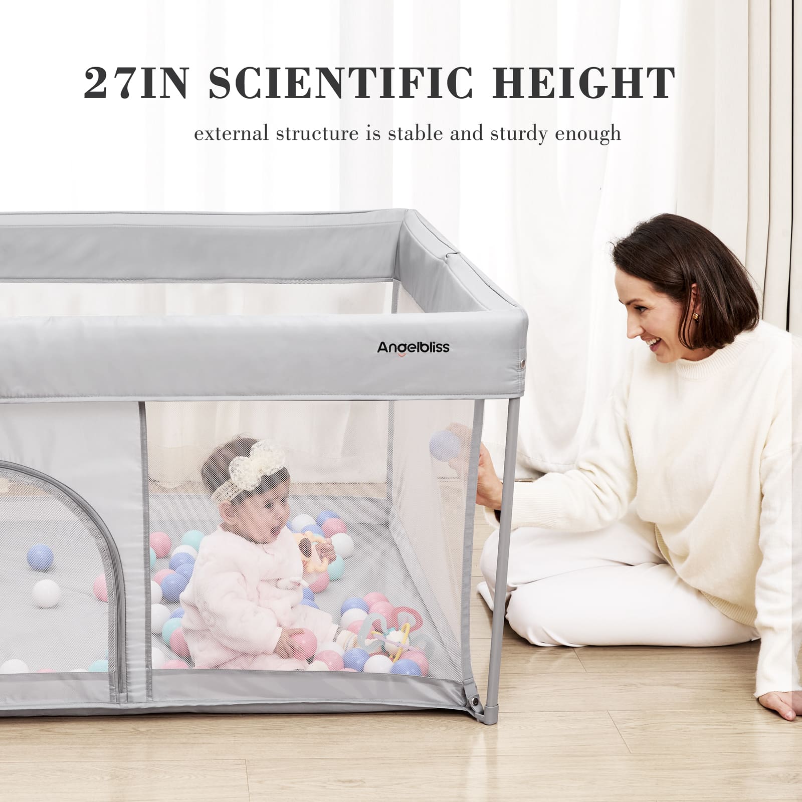 Foldable Baby Playpen, Portable Play Yard BP03