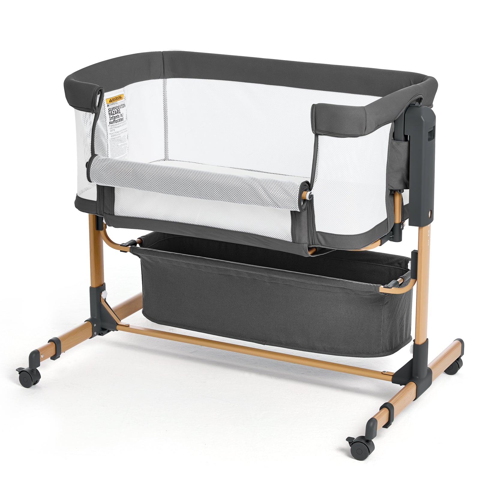 Taylengrow Baby Bassinet,3 in 1 Rocking Bedside Sleeper,6 Height Adjustable