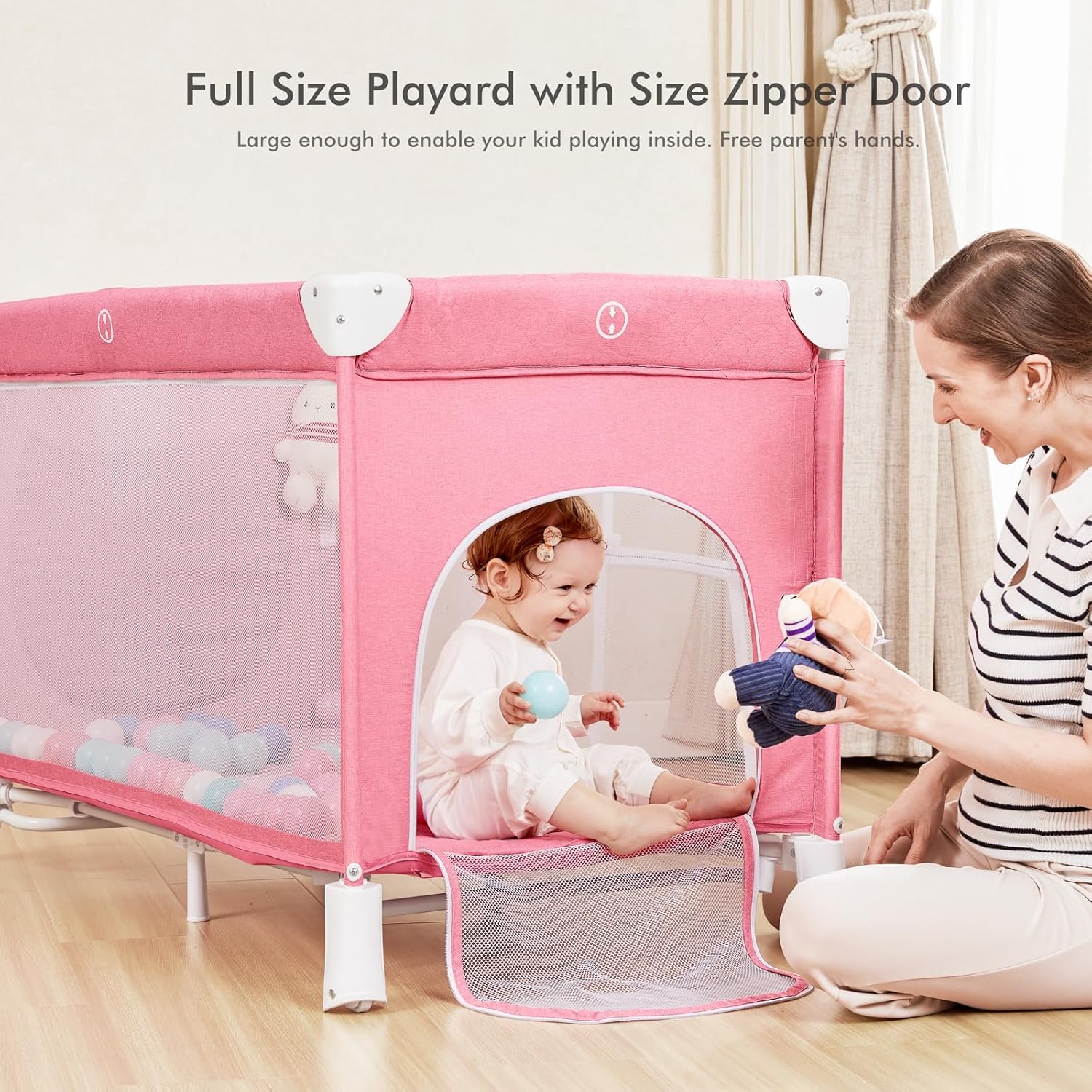 5 in 1  Easy Folding Baby Bassinet, Bedside Crib & Playpen BN05