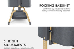 ANGELBLISS 3 In 1  Baby Bassinet BN03 rocking and height adjustment