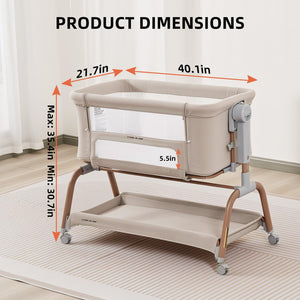 Angelbliss 3 In 1 Baby Rocking Bassinet BN03 Khaki Size