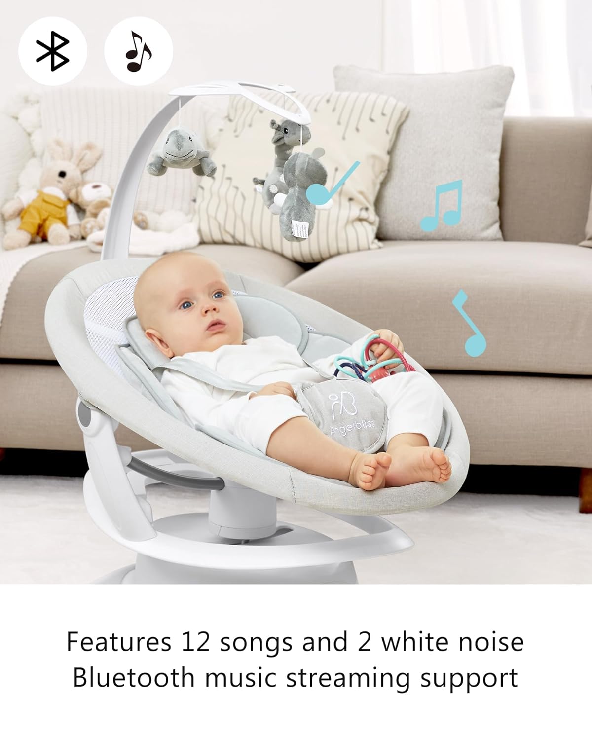 Angelbliss 3 in 1 Baby Swing BS01 White music