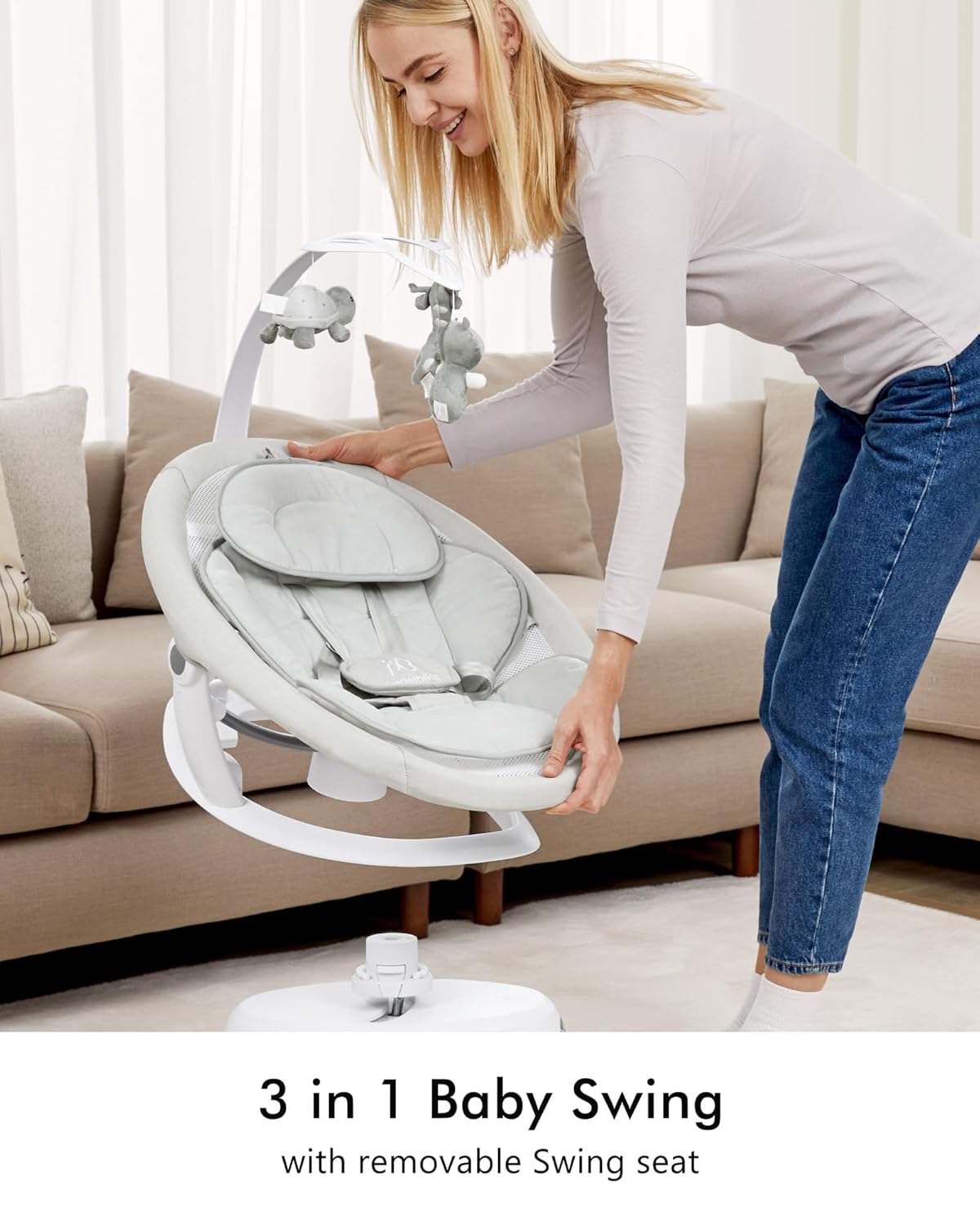 Angelbliss 3 in 1 Baby Swing BS01 White