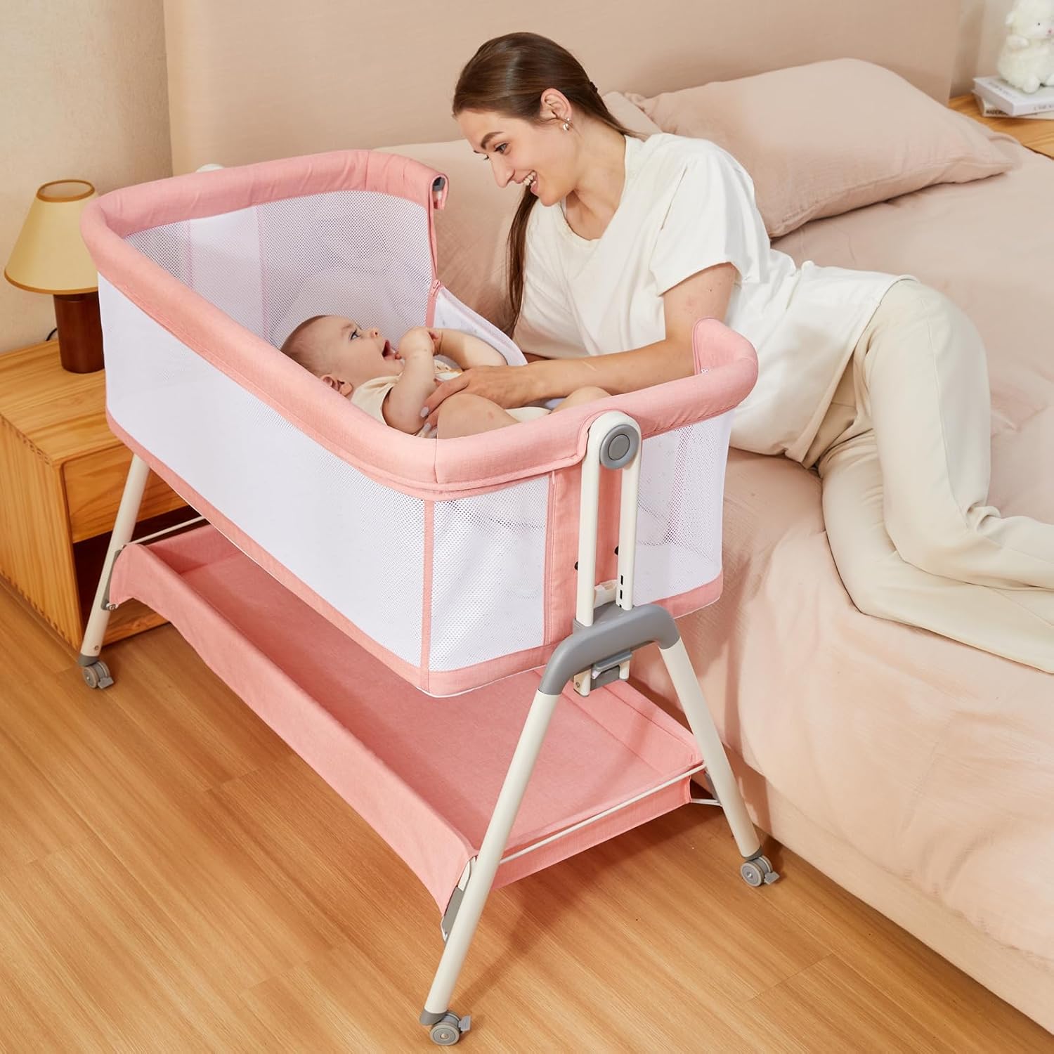 angelbliss Baby Bassinet Bedside BN06 pink