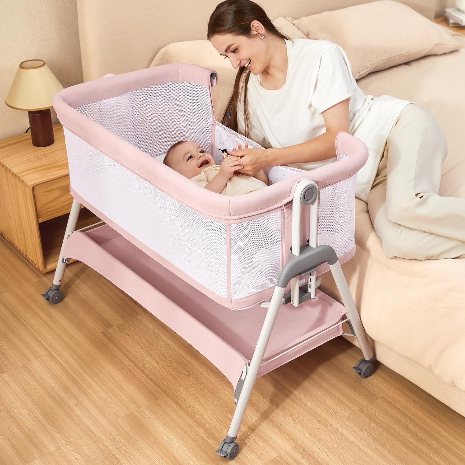 Baby Bedside Portable Bassinet BN02 pink