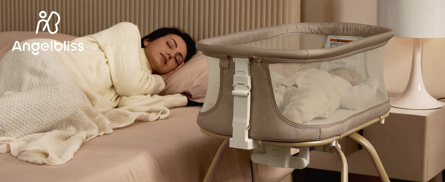 angelbliss baby rocking bassinet bn10 Khaki Bedside Bassinet